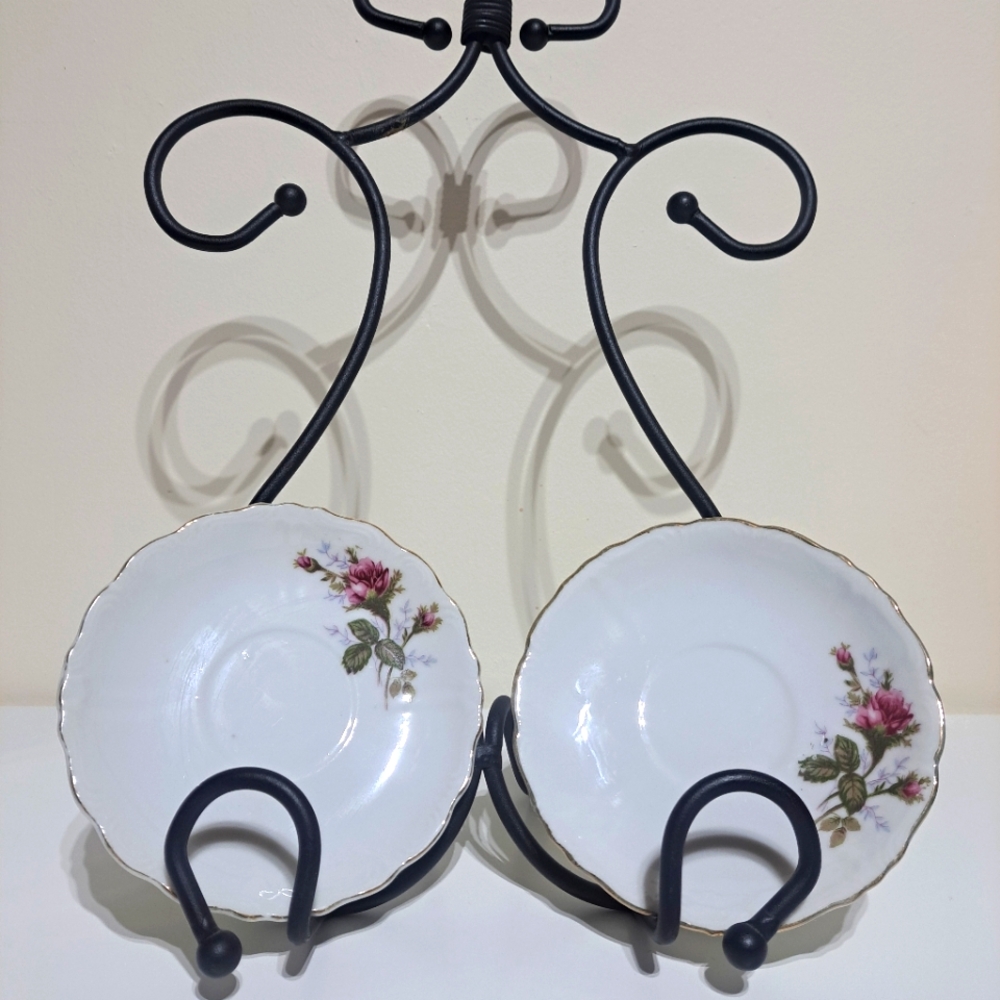 Vintage Rose Saucer Plate - Set of 2 -
